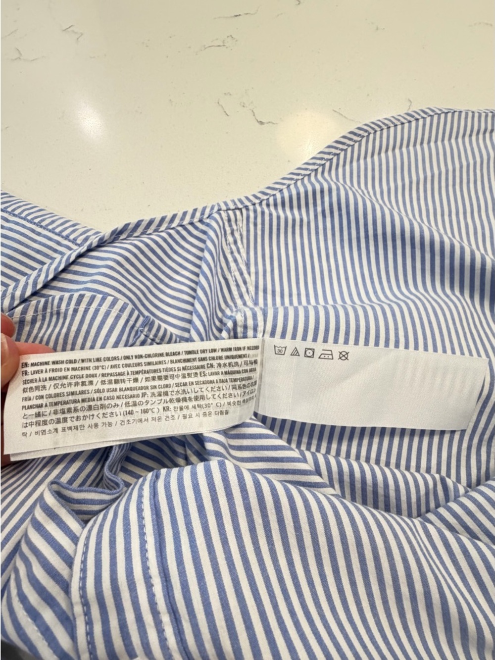 Abercrombie & Fitch Blue and White Striped Shirt - Picture 8 of 10